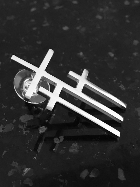 Cross Pin 3 Crosses of Calvary Gol Silver Triple Cross Hat Pin Shirt Collar Mens Boys Women Girls Fashion Christian Jewelry jewellery
