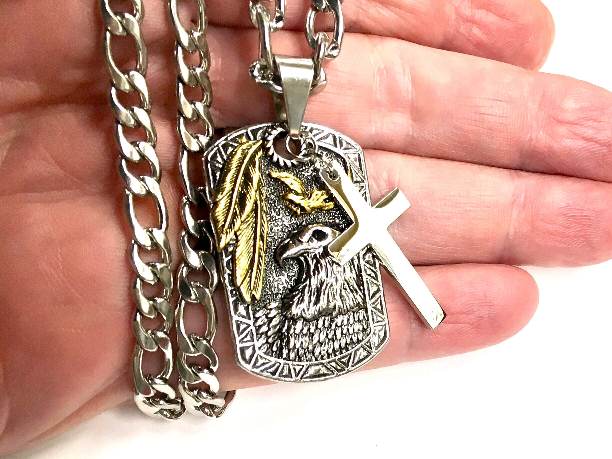 Mens western feather necklace deals