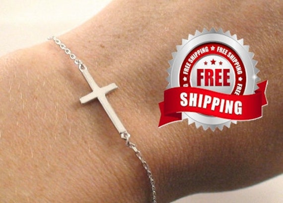 Sideways Cross Bracelet Sterling Silver Gold Meaning of Sideways Cross Bracelet Cross of Christ Bracelet for Women Girls Jewelry Jewellery