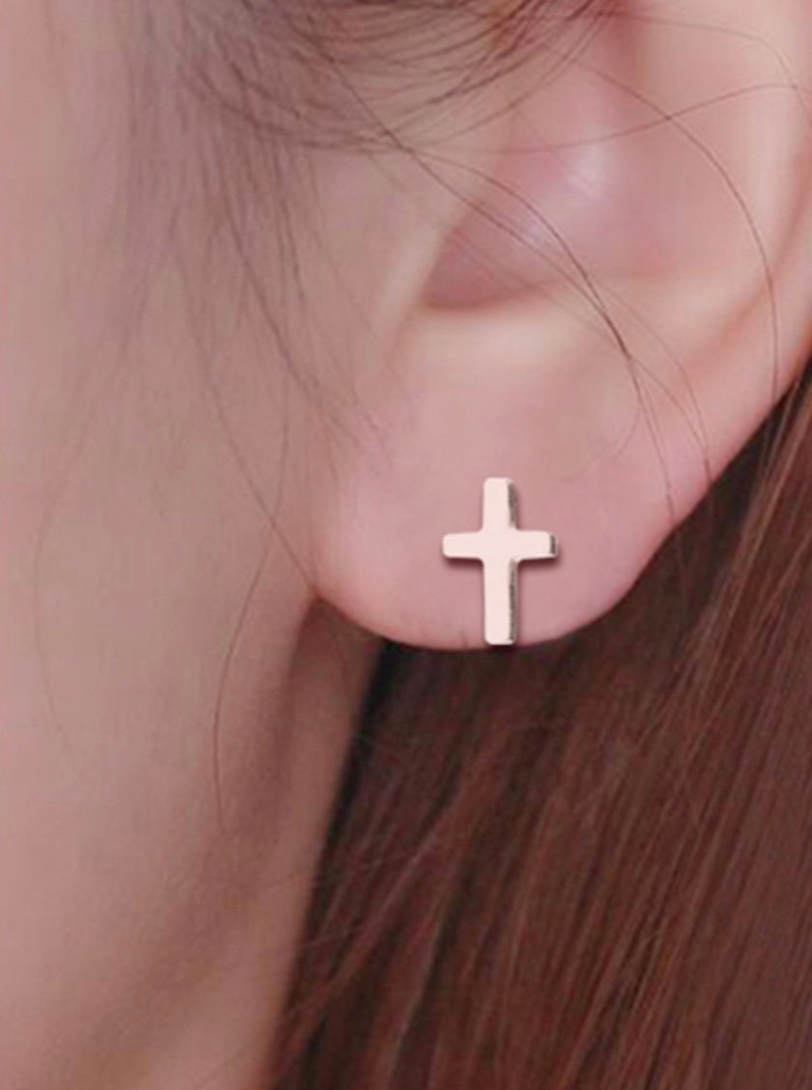 Dainty Cross Stud Earrings for Girls Women Silver Gold Black Etsy