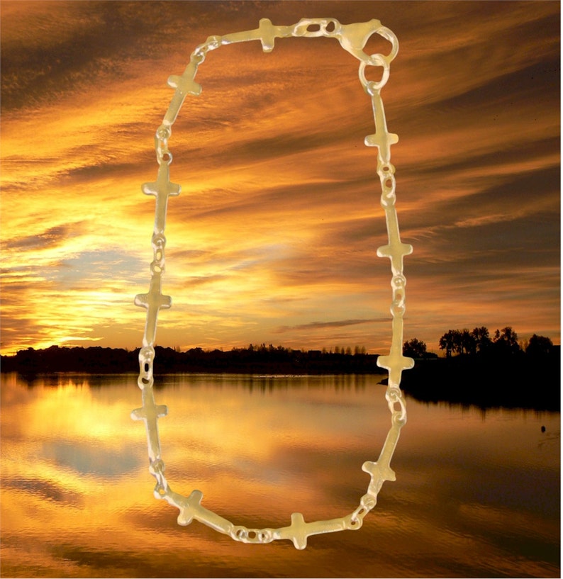 Sideways Cross Tiny Cross Chain Bracelet Necklace Earrings Small Crosses Chain for Women Girls Meaning of the Horizontal Cross Jewelry