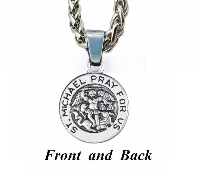 Saint Michael Medal Silver St Michaels Medal Cast Medallion Etsy