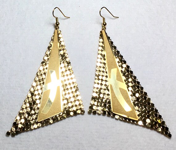 Gold Crossroads Party Earrings Handmade One of a Kind Design Crossed Roads Style Womens Christian Dinner Jewelry Cross of Jesus Jewellery