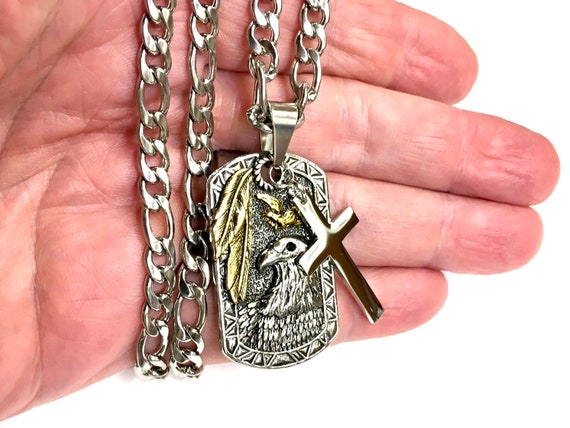 Mens western shop feather necklace