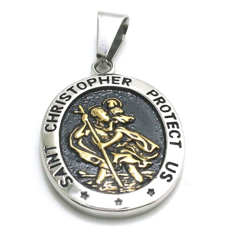 Saint Christopher Necklace | Gold necklace for men, St christopher necklace,  St christopher pendant