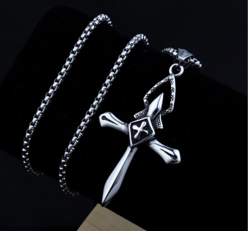 Gothic Knights Templar Crucifix and Cross Necklace Silver - Etsy