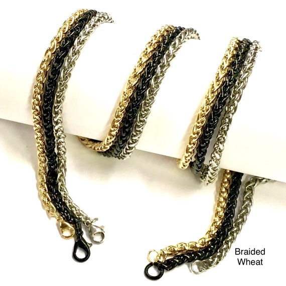 Necklace Keel Chain Silver Gold Black Stainless Steel Wheat 