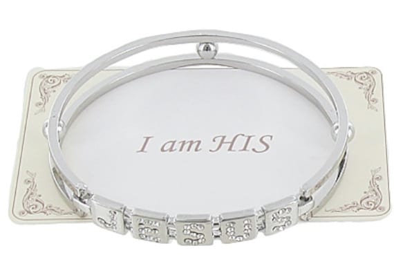 Silver Cuff Bracelets JESUS Rhinestone Cross Bangles Split Wrap is easy to put on Christian Jewelry jewellery