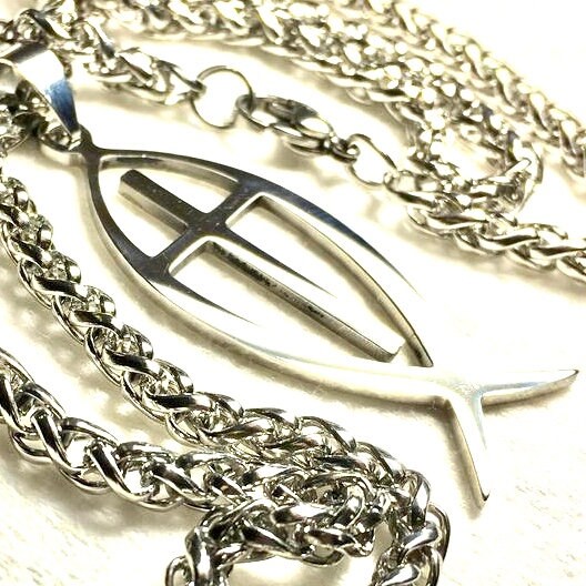 Fish and deals cross necklace