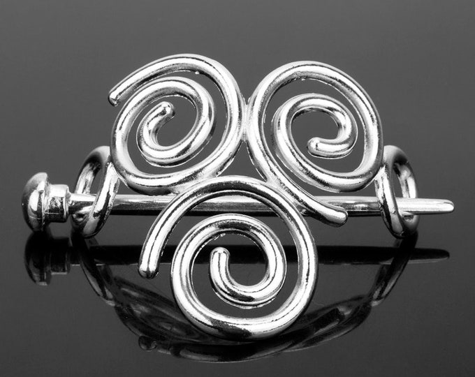 Spiral of Life tri-spiral Irish Hair Barrette Celtic Knot Metal Stick Hair Clip Viking hairpin Pullback Braided Hairstyle Hair accessories