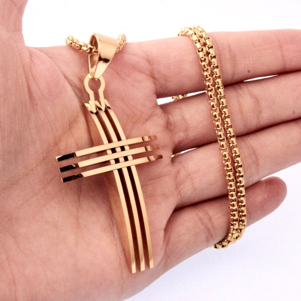 Sweatproof + Waterproof Large Mens Silver Cross (Bamboo Style) — WE ARE ALL  SMITH