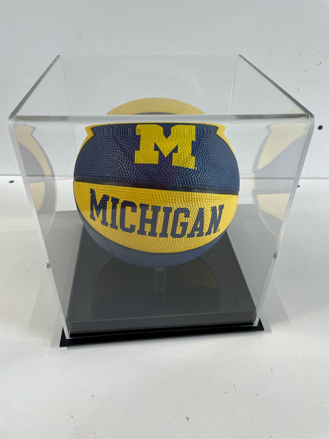 MINI Basketball Case With Solid Acrylic Base With Pegs Etsy