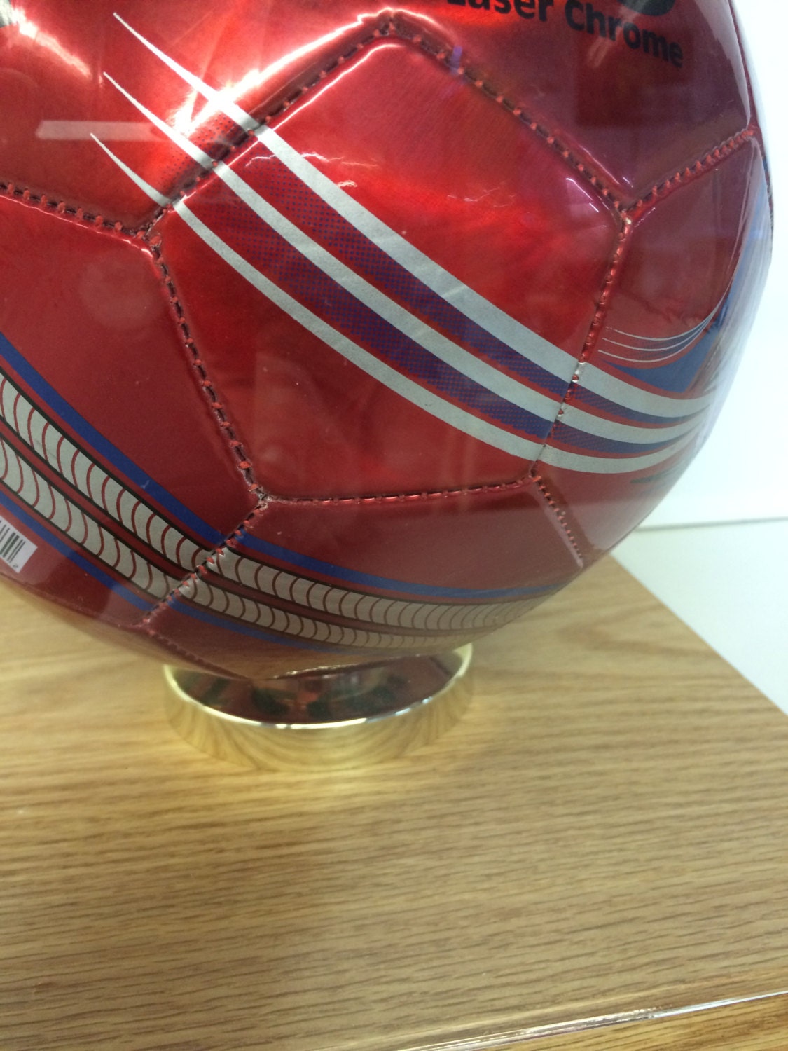 Soccer Ball Display Case Full Size Solid Hardwood Oak Base 85 Etsy