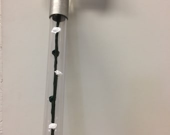 Elegant designer walking cane with lucite handle white and green silk roses, break resistance shaft (specify length)