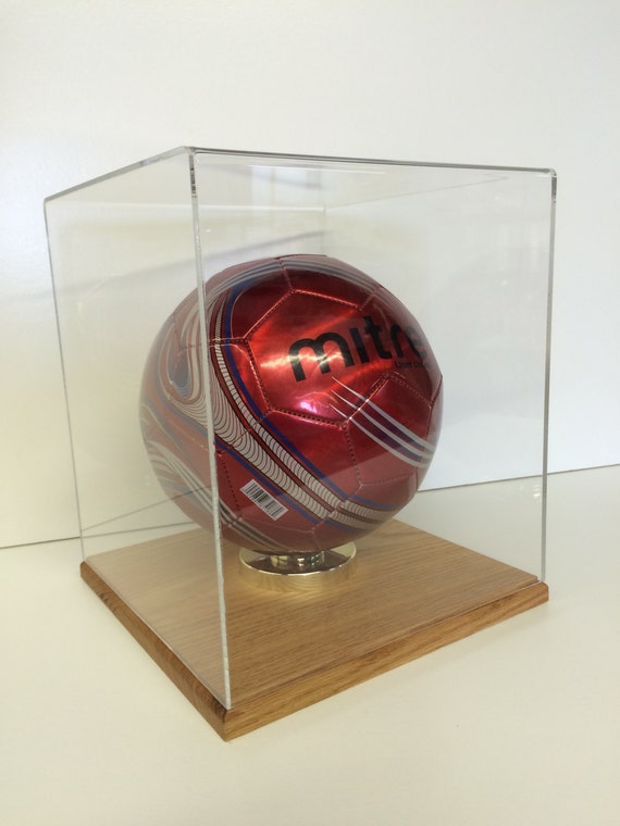 Vetrina per pallone da calcio full size in legno massello di rovere 85%  filtrazione UV memorabilia vetrina da collezione -  Italia