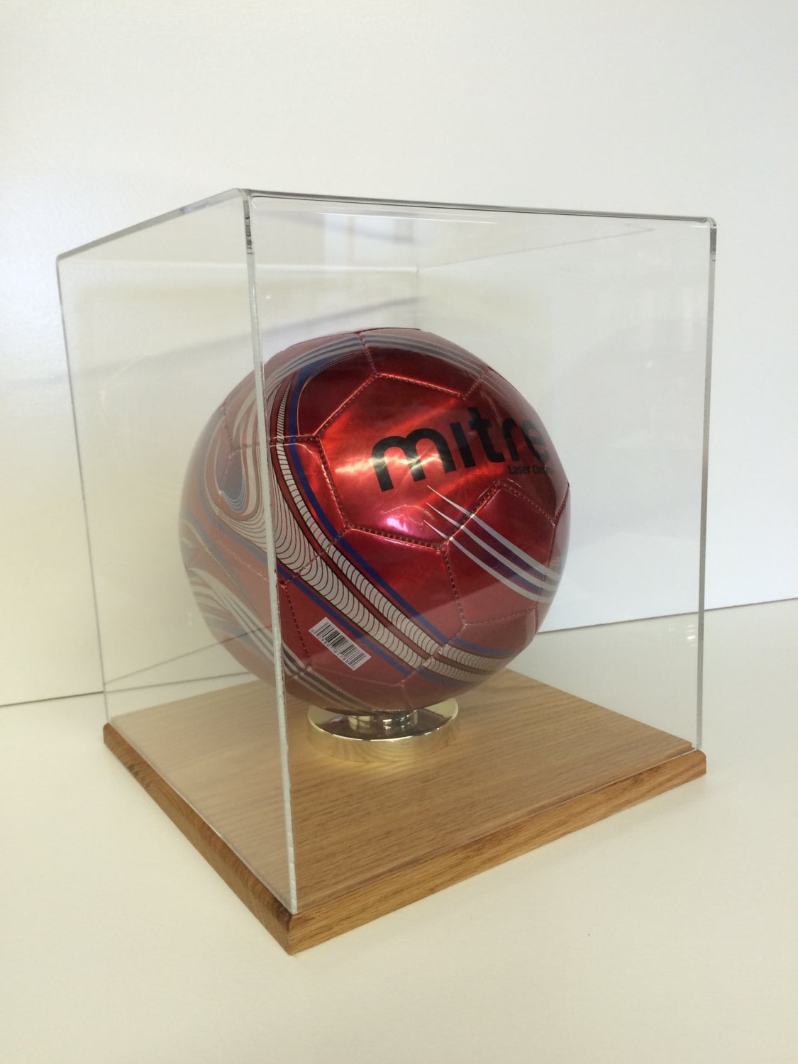 Soccer Ball Display Case Full Size Solid Hardwood Oak Base 85 Etsy