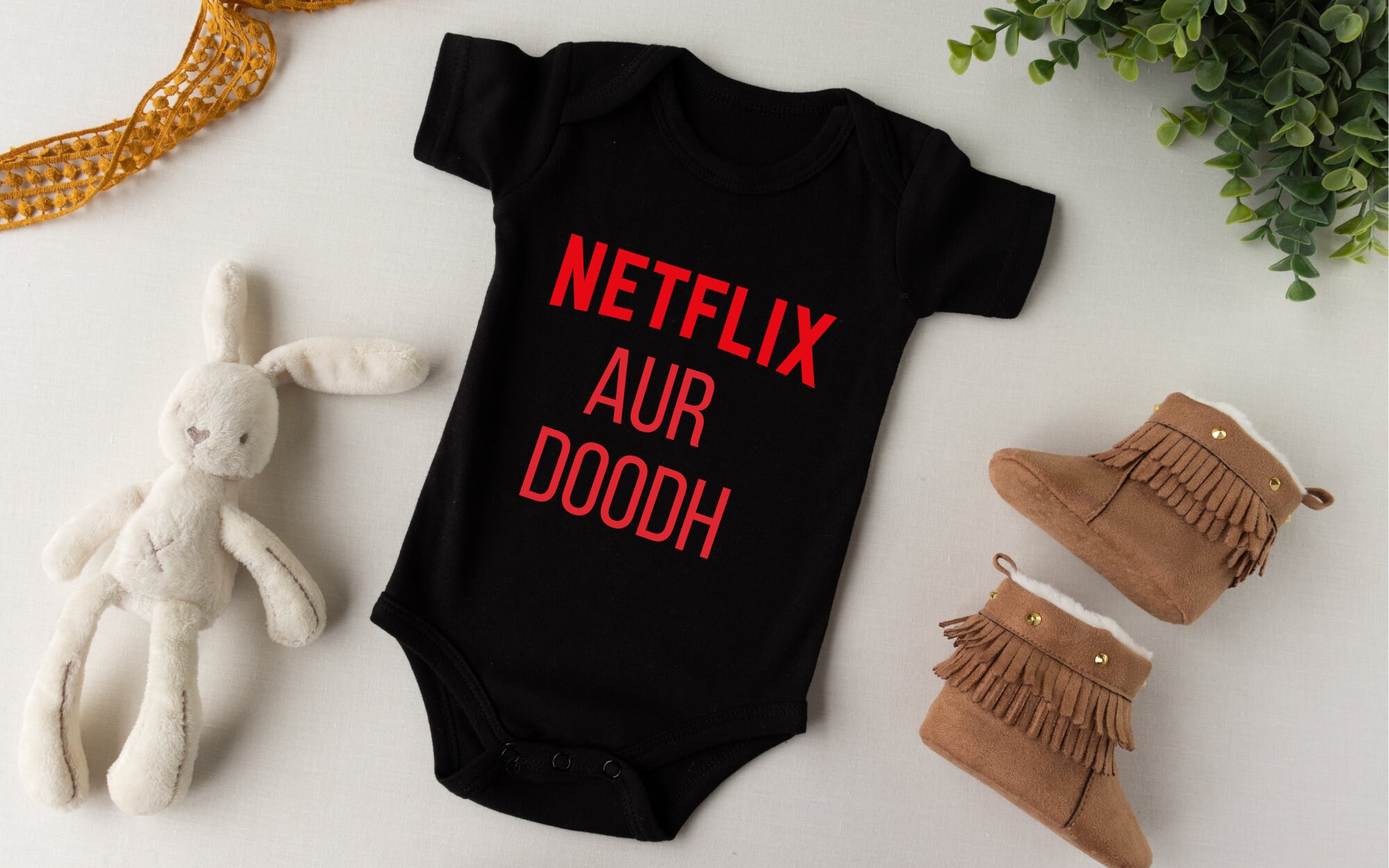 Funny Cute Desi Indian Baby Onesie Netflix Aur Doodh Onesie Etsy