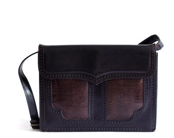 Brązowa skórzana torba na ramię Vintage Yves Saint Laurent