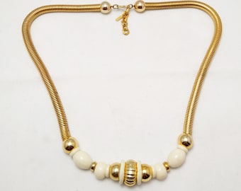 Vintage gold necklace YSL, Haute Couture, Designer jewelry, Paris vintage chic, Gift for her, unique jewelry