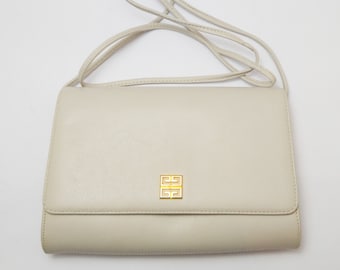 Vintage GIVENCHY beige leather mini crossbody bag, Authentic designer bag, Paris vintage chic, Gift for her Vintage GIVENCHY beige leather mini crossbody bag, Authentic designer bag, Paris vintage chic, Gift for her