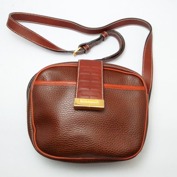 Vintage LANCEL vintage brown leather crossbody bag, Paris vintage chic, French designer bag, Gift for her