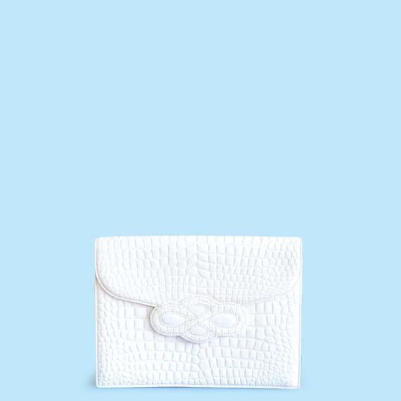 Vintage Yves Saint Laurent white clutch bag