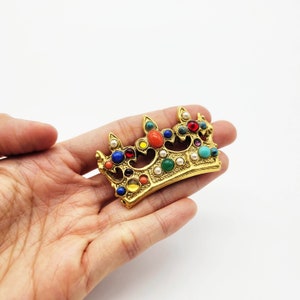 Vintage colorful brooch DMKC, collectible jewelry, gift for mom, gift for women, gift for her