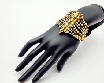 Vintage Yves Saint Laurent ball chain bracelet, gift for her, designer jewelry