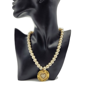 Vintage Jacky De G faux pearls necklace, Gift for her, Elegant jewelry, Wedding necklace