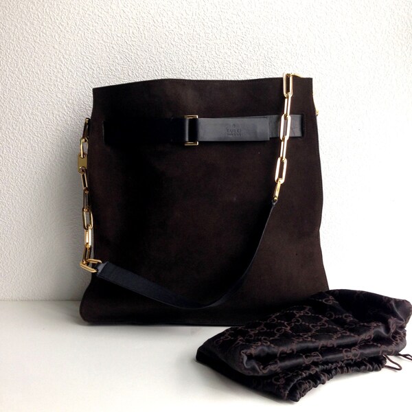 Reserved - Vintage Gucci Suede Tote bag / brown suede tote bag / rare find