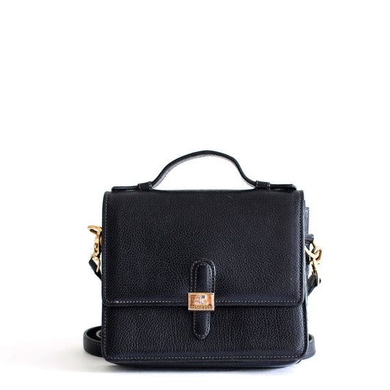 Courreges black leather crossbody bag