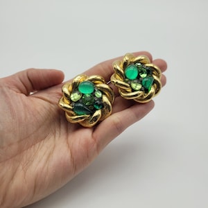 Vintage clip on earrings Jacky De G, costume jewelry, vintage earrings, unique earrings, gift for her, statement earrings
