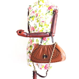 Vintage Moschino bruin leren handtas