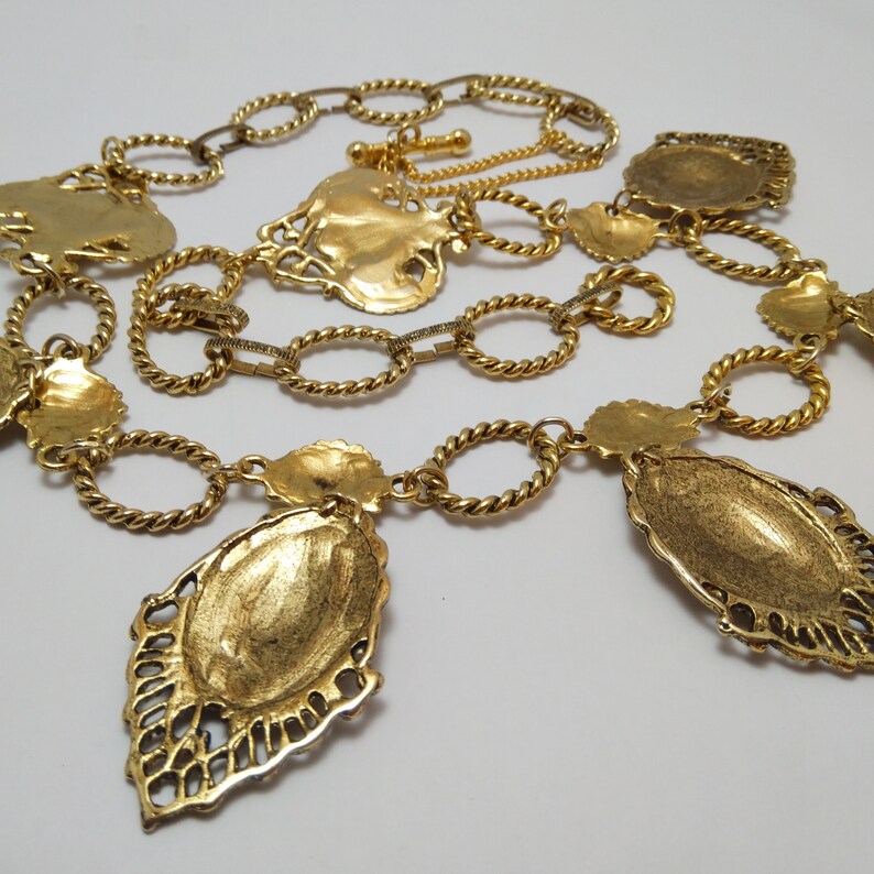Gift for her Paris vintage fashion Haute Couture French vintage baroque link bronze belt