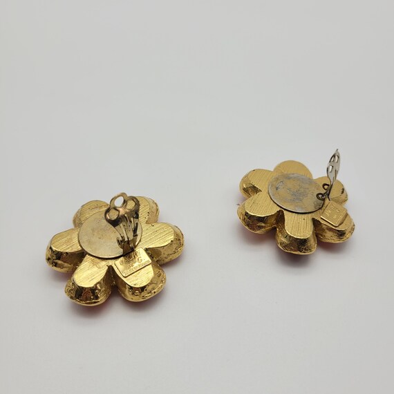Boucles D'oreilles Vintage Jacky De G En Forme De Rose – Doré 24 Carats Plaqué – Occasion Très Bon état