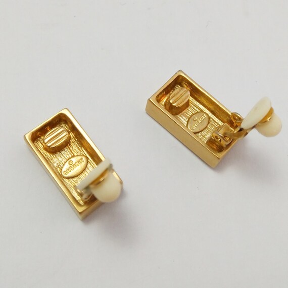 Cute vintage GIVENCHY rectangle clip earrings, Gi… - image 3