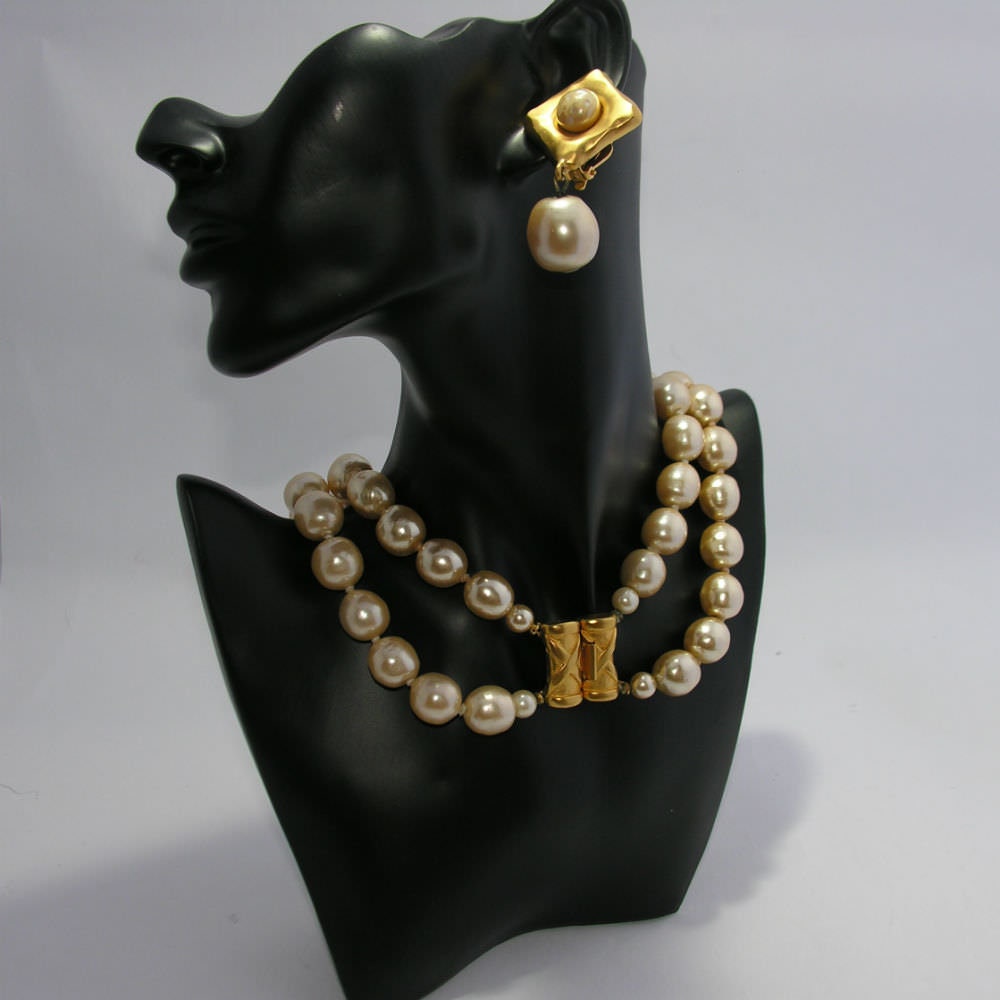 Rare Massive Vintage Karl Lagerfeld Pearl Jewelry Set - Etsy