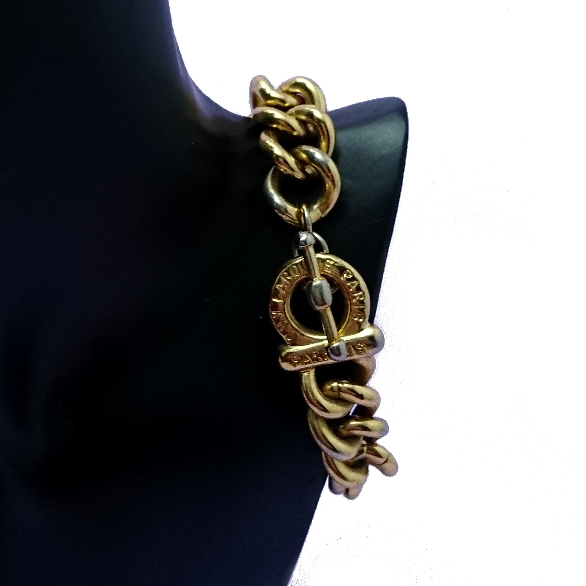 Bracelet Métal Doré Guy Laroche Paris Parfums - Vintage - Occasion