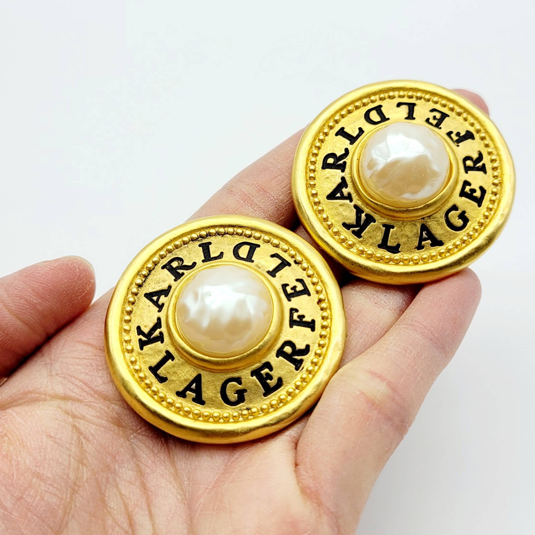 Massive Vintage Karl Lagerfeld Earrings, Statement Earrings - Etsy