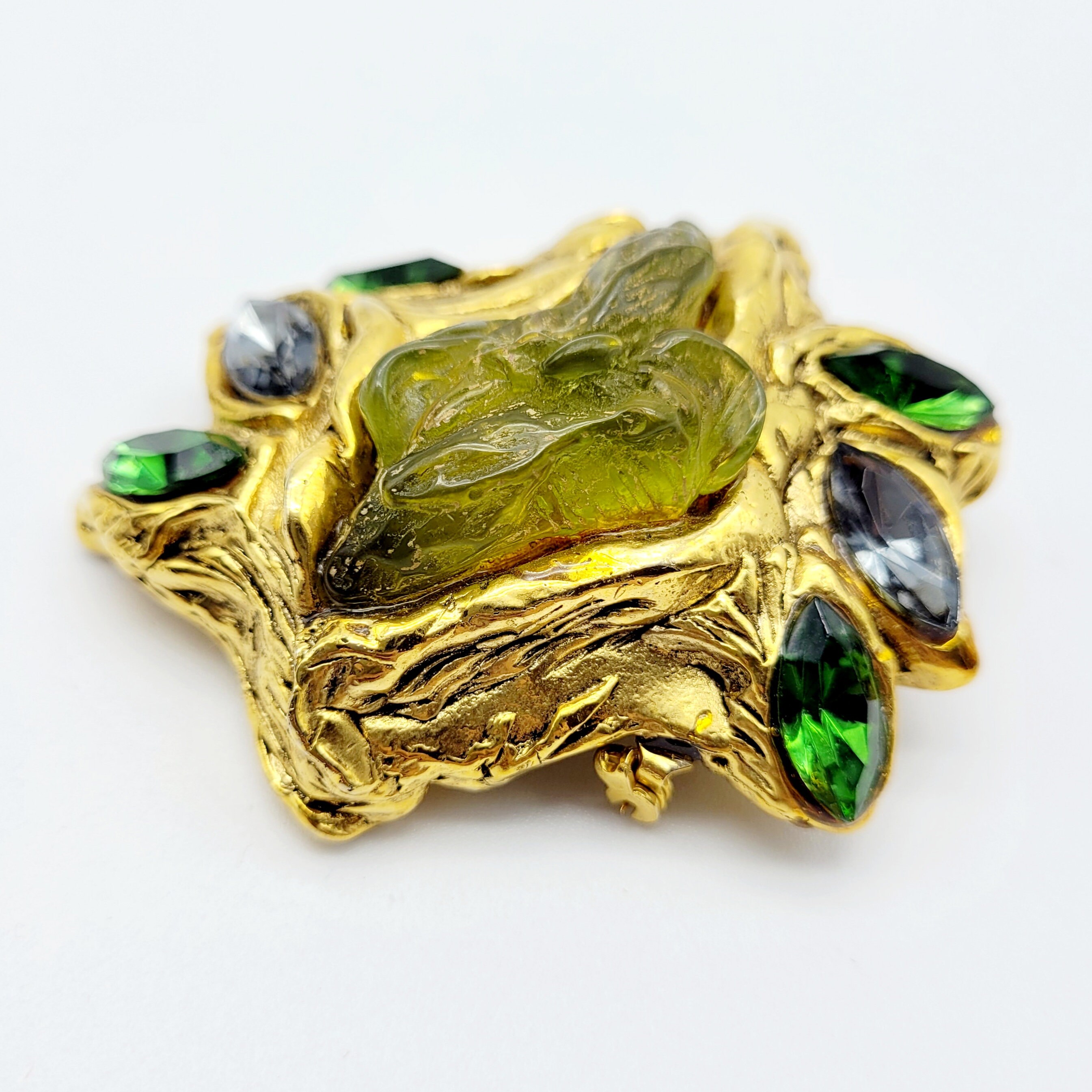 Broche KALINGER En Métal Et Résine - Créateur Couture, Occasion