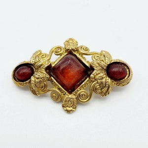 Broche cabochon Chorange vintage française