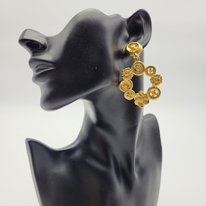 Vintage dangle earrings Karl Lagerfeld, designer earrings, gift for her, french designer, unique earrings, statement earrings