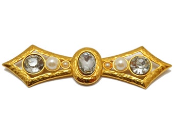 Vintage French brooch,  art deco design, Paris jewelry, Vintage costume jewelry, Gift for her, unique brooch