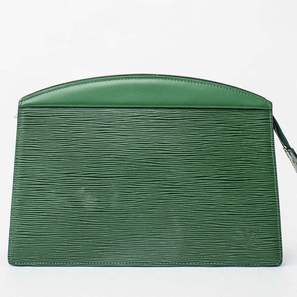 Vintage Louis Vuitton green epi Trousse Crete clutch