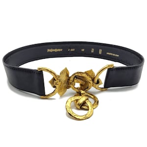 Vintage designer belt from Yves Saint Laurent, vintage fashion, chic style, gift for her, unique belt, goldtone belt