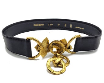 Yves Saint Laurent ゴールド チェーンベルト✧︎*。美品 YSL リヴ ゴーシュ ヴィンテージ ゴールド チェーン ベルト 特大