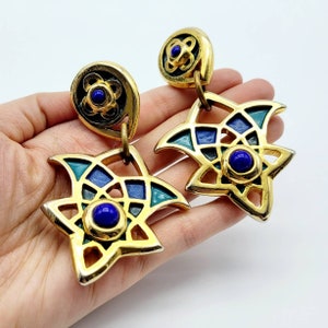 Vintage oversized earrings from Frédéric Volle, French designer, Paris jewelry, unique earrings, statement earrings, statement earrings