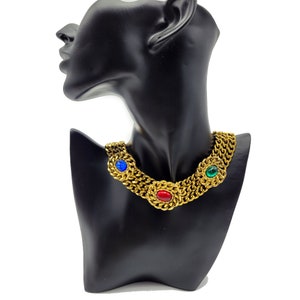Vintage Remydis Paris chunky necklace with colorful resin