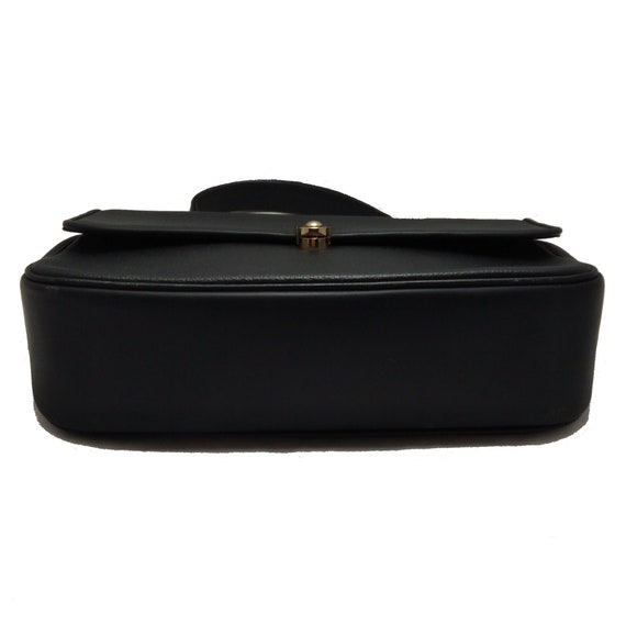 Vintage BURBERRYS black leather handbag, Gift for… - image 5