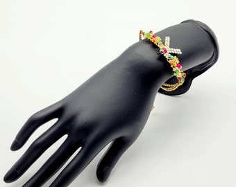Bracelet Manchette Édouard Rambaud - Métal Et Strass - Occasion élégant